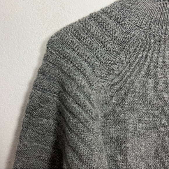 NWT Zara Gray Mock Neck Ribbed Long Sleeve Pullover Sweater Size Small - Picture 7 of 7